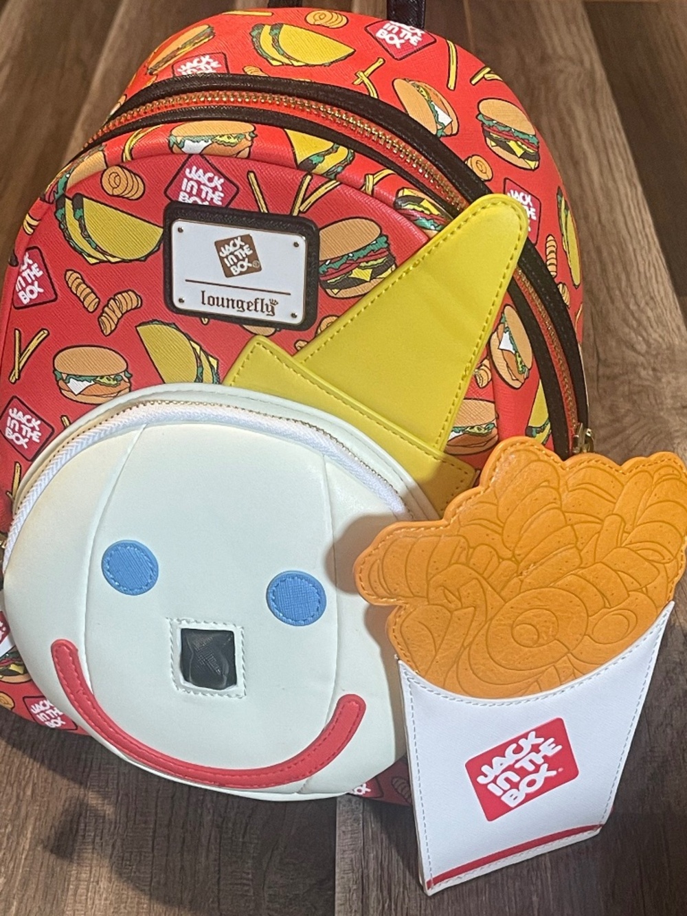 Jack in the Box mini backpack and Curly fry Wallet Loungefly